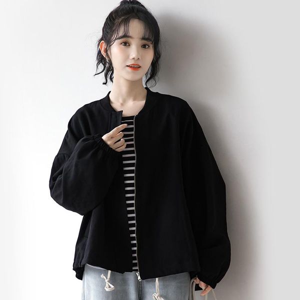 women's jackets 2021 spring sweet black short coat women's loose korean casual bf retro hong kong style workwear jacket fashion, Black;brown
women's jackets 2021 spring sweet black short coat women's loose korean casual bf retro hong kong style workwear jacket fashion, Black;brown