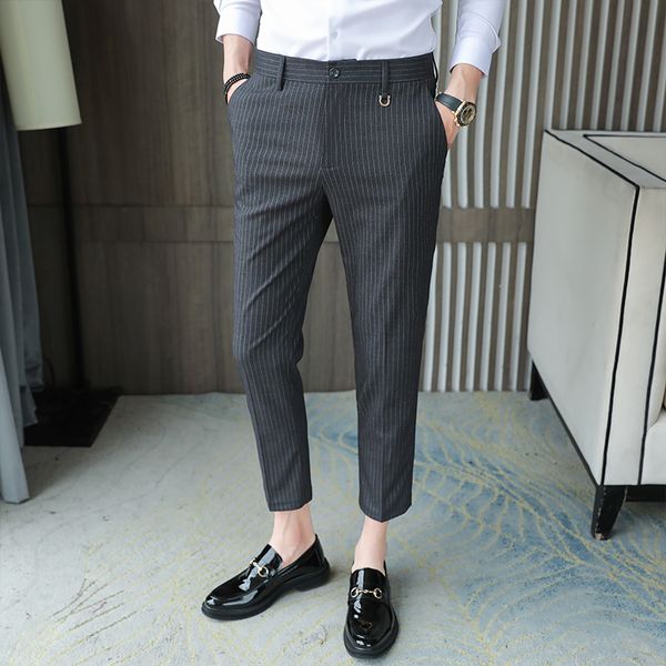 men's pants three-point striped social trousers, high-quality korean slim casual office stylish plus size 29-36, , b1nn, Black
men's pants three-point striped social trousers, high-quality korean slim casual office stylish plus size 29-36, , b1nn, Black