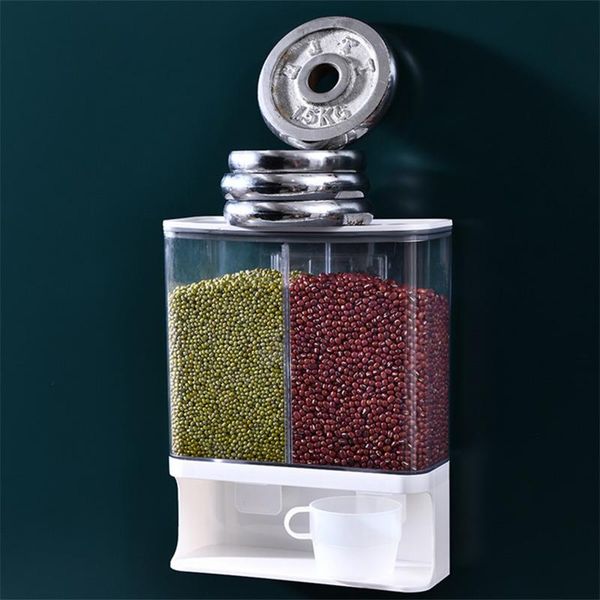 storage bottles & jars 2 grids wall mounted food box plastic clear container set with pour lids kitchen dried grains tank
storage bottles & jars 2 grids wall mounted food box plastic clear container set with pour lids kitchen dried grains tank
