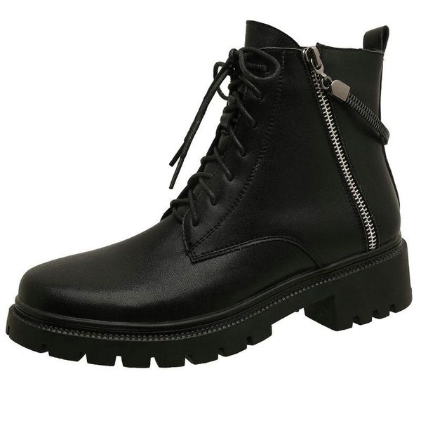boots cross tied shoes woman 2021 winter genuine leather chunky heels ankle for women concise working basic size41 42, Black
boots cross tied shoes woman 2021 winter genuine leather chunky heels ankle for women concise working basic size41 42, Black