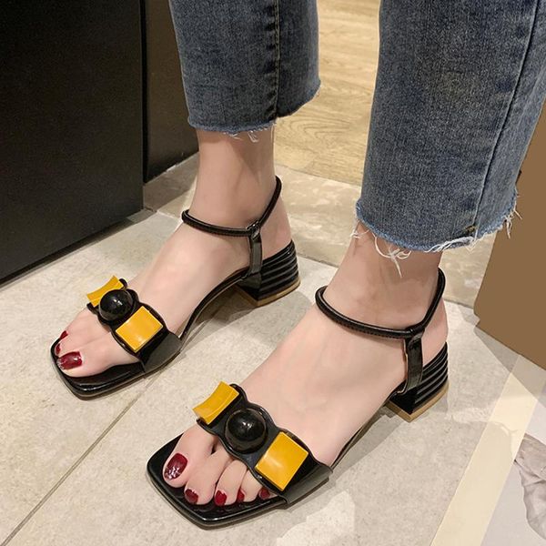 rimocy patent leather square heel sandals women 2021 mix color slip on office shoes woman comfy med shallow dress, Black
rimocy patent leather square heel sandals women 2021 mix color slip on office shoes woman comfy med shallow dress, Black