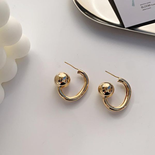 hoop & huggie ball earrings female temperament personality metal geometric smooth c-shaped fashion girls latest, Golden;silver
hoop & huggie ball earrings female temperament personality metal geometric smooth c-shaped fashion girls latest, Golden;silver