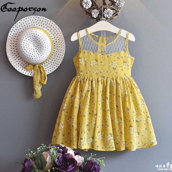 girls dress + hat 2 pcs baby girl summer dress for kids girl outfits yellow floral dress fashion sweet princess kids clothes 210715, Red;yellow
girls dress + hat 2 pcs baby girl summer dress for kids girl outfits yellow floral dress fashion sweet princess kids clothes 210715, Red;yellow