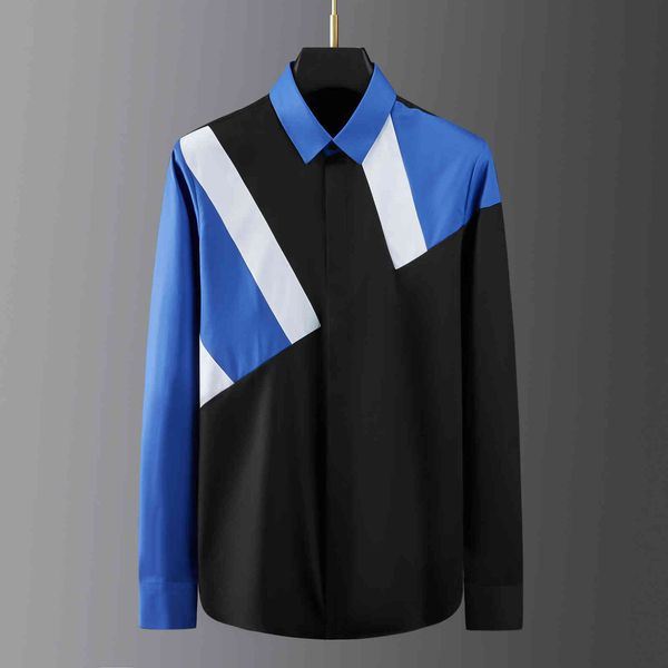 business shirt deluxe and fashion brand blue white black difficulty splicing men's long sleeve slim cotton
business shirt deluxe and fashion brand blue white black difficulty splicing men's long sleeve slim cotton