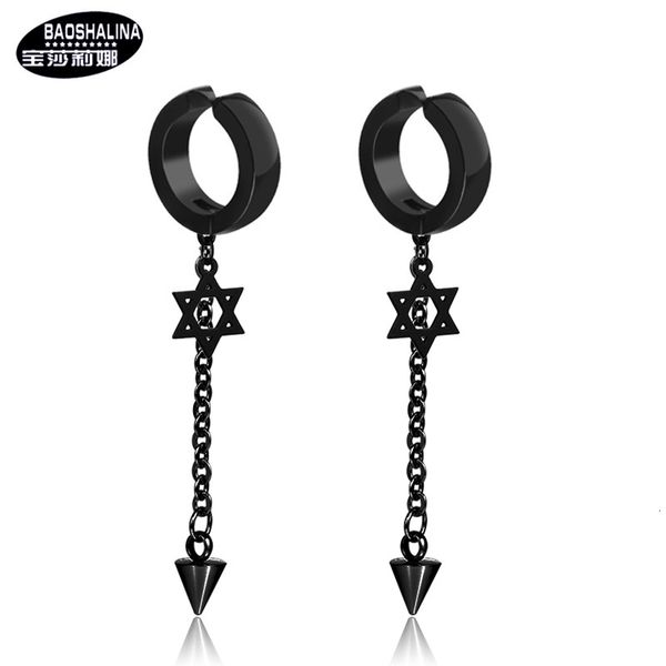 studs earrings posalina korean version black punk for men not allergic titanium steel ear clip six star, Golden;silver
studs earrings posalina korean version black punk for men not allergic titanium steel ear clip six star, Golden;silver