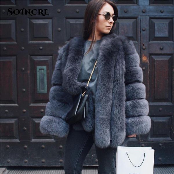 women's fur & faux autumn winter fashion coat overcoat women 2021 solid color thicken warm long coats female, Black
women's fur & faux autumn winter fashion coat overcoat women 2021 solid color thicken warm long coats female, Black