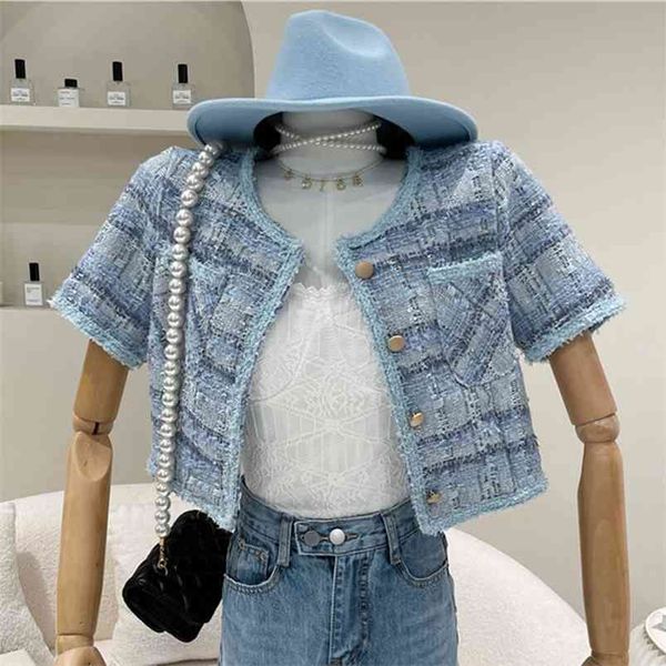 summer fashion casual plaid tweed jackets coat women crop ladies vintage short coats ropa mujer 210514, Black;brown
summer fashion casual plaid tweed jackets coat women crop ladies vintage short coats ropa mujer 210514, Black;brown