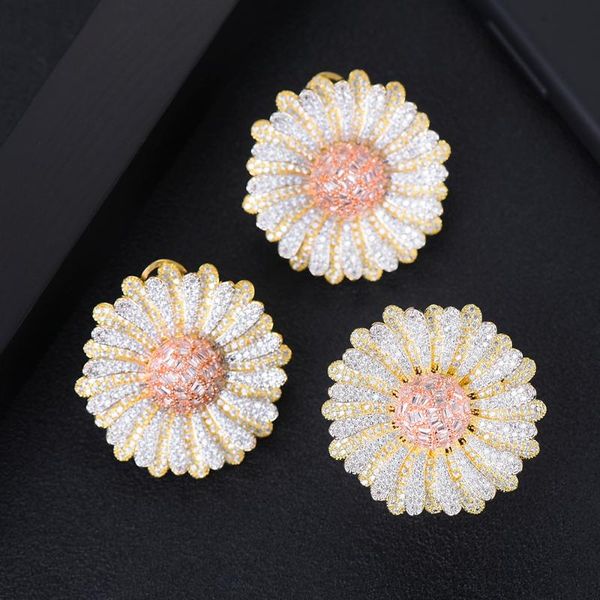 earrings & necklace godki 35mm luxury daisy flowers nigerian earring ring sets full micro cubic zircon women bridal wedding engagement jewel, Silver
earrings & necklace godki 35mm luxury daisy flowers nigerian earring ring sets full micro cubic zircon women bridal wedding engagement jewel, Silver