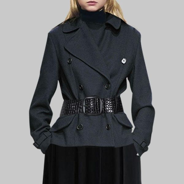 women's wool & blends small short section waist tweed jacket europe and the united states 2021 winter temperament, Black
women's wool & blends small short section waist tweed jacket europe and the united states 2021 winter temperament, Black