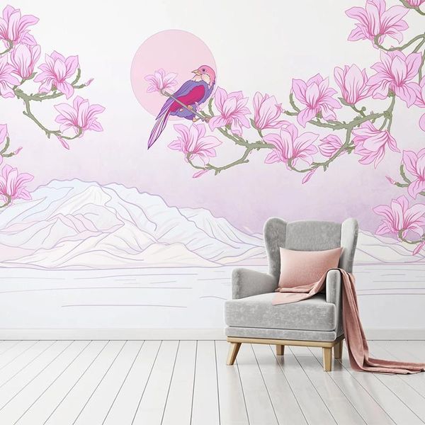 wallpapers custom self-adhesive wallpaper modern pink hand painted magnolia bird flower po wall mural living room sofa bedroom stickers
wallpapers custom self-adhesive wallpaper modern pink hand painted magnolia bird flower po wall mural living room sofa bedroom stickers