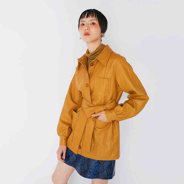 female fashion jackets tie pockets from the waist leather of plutonium jacket streetwear, Black;brown
female fashion jackets tie pockets from the waist leather of plutonium jacket streetwear, Black;brown