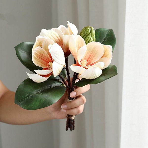 decorative flowers & wreaths 3pcs/bundle large magnolia flower with green leaves simulation hand holding fake flores artificiales wedding ho
decorative flowers & wreaths 3pcs/bundle large magnolia flower with green leaves simulation hand holding fake flores artificiales wedding ho