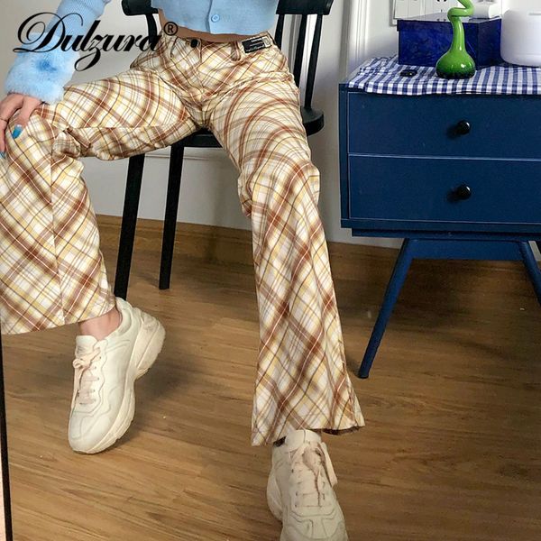 plaid print women high waist wide leg pants straight trousers streetwear casual 2021 autumn winter clothes sweet buttons, Black;white
plaid print women high waist wide leg pants straight trousers streetwear casual 2021 autumn winter clothes sweet buttons, Black;white