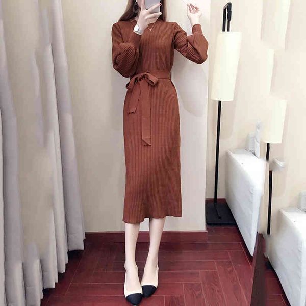 dress winter thick sweater o-neck lantern sleeve sash back slit knitted midi long p-269, Black;gray
dress winter thick sweater o-neck lantern sleeve sash back slit knitted midi long p-269, Black;gray