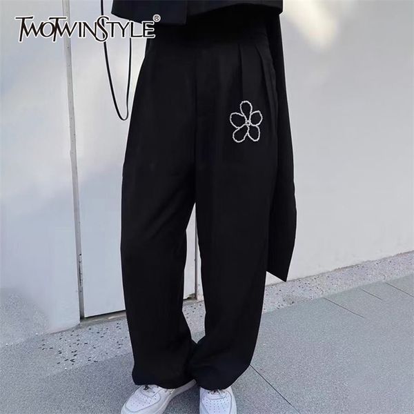 casual black patchwork pearl trousers for women high waist straight wide leg pants female spring fashion style 210521, Black;white
casual black patchwork pearl trousers for women high waist straight wide leg pants female spring fashion style 210521, Black;white