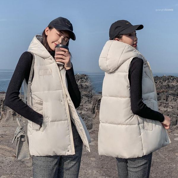 women's down & parkas winter parka sleeveless coat women loose casual cotton clothes large pockets korean fashion hooded zipper vest1, Black
women's down & parkas winter parka sleeveless coat women loose casual cotton clothes large pockets korean fashion hooded zipper vest1, Black