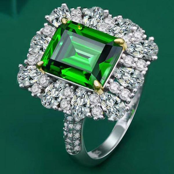 cluster rings vintage real 925 sterling silver 8*11mm emerald gemstone moissanite diamond ring for women party cocktail jewelry gifts, Golden;silver
cluster rings vintage real 925 sterling silver 8*11mm emerald gemstone moissanite diamond ring for women party cocktail jewelry gifts, Golden;silver
