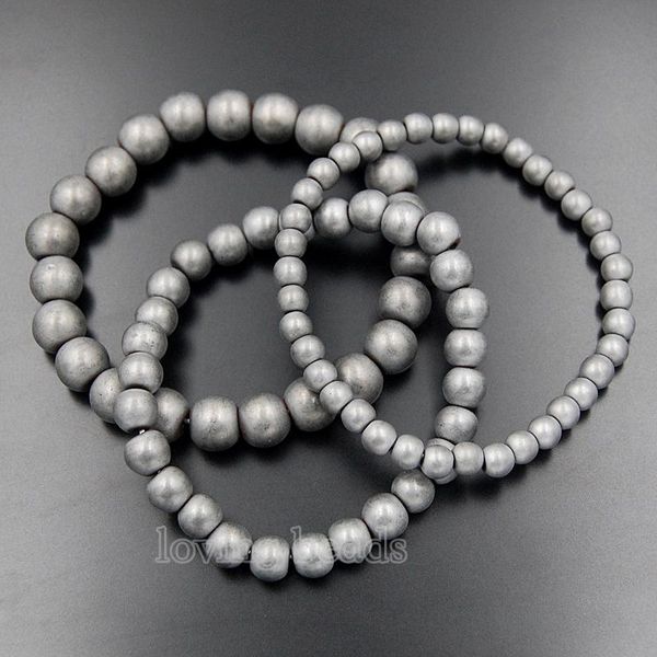 beaded, strands 10pcs/lot matte frosted hematite silver gem stones round beads stretchy bracelet 7.5" jewelry 4mm 6mm 8mm 10mm, Black
beaded, strands 10pcs/lot matte frosted hematite silver gem stones round beads stretchy bracelet 7.5" jewelry 4mm 6mm 8mm 10mm, Black