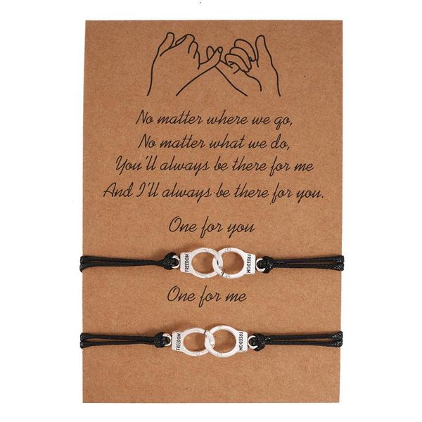 link, chain handcuffs bracelet women bohemian style adjustable braided rope jewellery accesorios wholesale pulseras kpop, Black
link, chain handcuffs bracelet women bohemian style adjustable braided rope jewellery accesorios wholesale pulseras kpop, Black