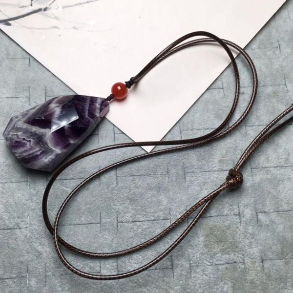 unique irregular shape natural amethysts stone pendant handmade rope chain necklace ethnic style jewelry necklaces, Silver
unique irregular shape natural amethysts stone pendant handmade rope chain necklace ethnic style jewelry necklaces, Silver