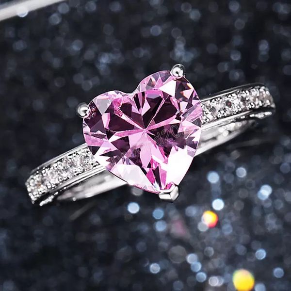 crystal heart zircon rings band finger for women copper ring girl friend vanlentine's gift fashion jewelry, Silver
crystal heart zircon rings band finger for women copper ring girl friend vanlentine's gift fashion jewelry, Silver