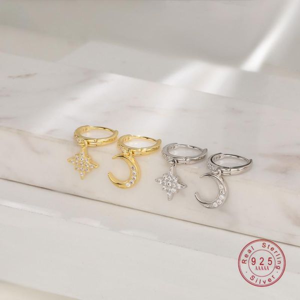 stud 925 sterling silver inlaid crystal star moon ear bone button earrings women fashion exquisit jewelry gift, Golden;silver
stud 925 sterling silver inlaid crystal star moon ear bone button earrings women fashion exquisit jewelry gift, Golden;silver