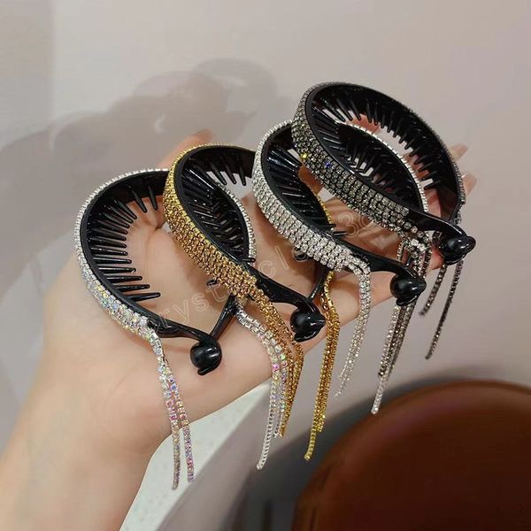 fashion hair clips with tassel women luxurious rhinestone plastic hair claws bun ponytail holder hairpins hair accessories, Slivery;white
fashion hair clips with tassel women luxurious rhinestone plastic hair claws bun ponytail holder hairpins hair accessories, Slivery;white