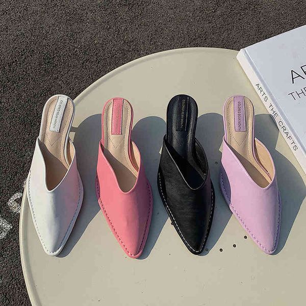 sandals fashion women slippers pointed toe shallow slip on thin low heels candy color purple/pink/black/white mules outdoor 62fn
sandals fashion women slippers pointed toe shallow slip on thin low heels candy color purple/pink/black/white mules outdoor 62fn