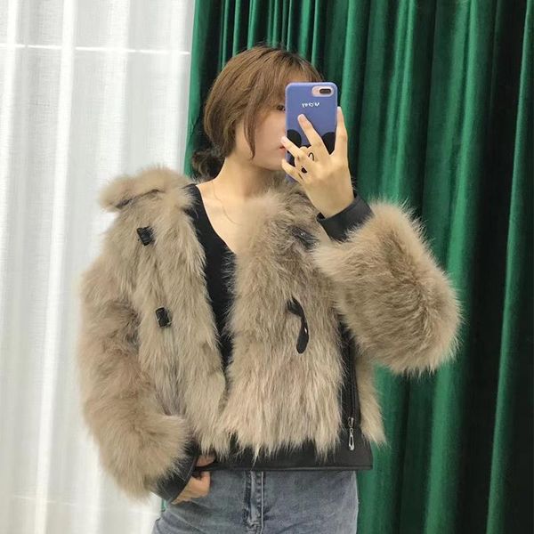 women's fur & faux women casual real raccoon coat jacket lapel collar lady winter warm genuine outwear, Black
women's fur & faux women casual real raccoon coat jacket lapel collar lady winter warm genuine outwear, Black