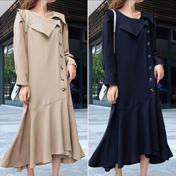 casual dresses zanzea mid-calf for women autumn ladies ruffle vestidos fashion 2021 female lapel sundress solid robe plus size, Black;gray
casual dresses zanzea mid-calf for women autumn ladies ruffle vestidos fashion 2021 female lapel sundress solid robe plus size, Black;gray