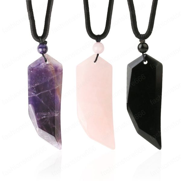 natural stone crystal necklace semi precious pendant tiger eye howlite pink quartz obsidian men's necklaces rope, Silver
natural stone crystal necklace semi precious pendant tiger eye howlite pink quartz obsidian men's necklaces rope, Silver
