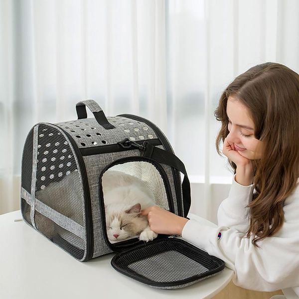 

cat carriers,crates & houses soft-sided carriers portable pet bag pink dog carrier bags blue outgoing travel breathable pets handbag