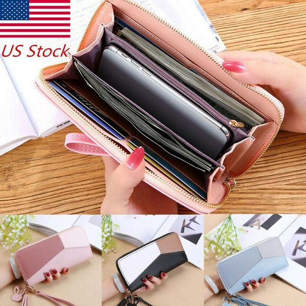 wallets womens ladies clutch leather wallet long card holder phone case purse handbag, Red;black
wallets womens ladies clutch leather wallet long card holder phone case purse handbag, Red;black