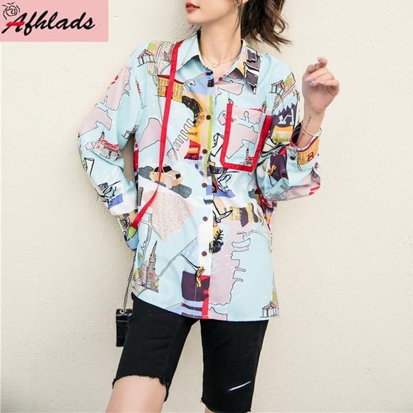 women's blouses & shirts cartoon graffiti female shirt spring and autumn long sleeved turn-down collar print clothing blouse, White
women's blouses & shirts cartoon graffiti female shirt spring and autumn long sleeved turn-down collar print clothing blouse, White