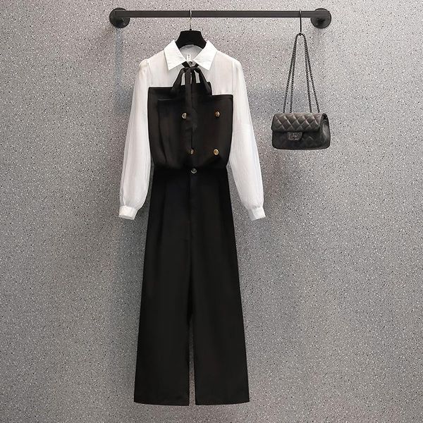 women's two piece pants plus size women clothing autumn long sleeve patchwork blouse and sets office ladies elegant pieces set korean, White
women's two piece pants plus size women clothing autumn long sleeve patchwork blouse and sets office ladies elegant pieces set korean, White