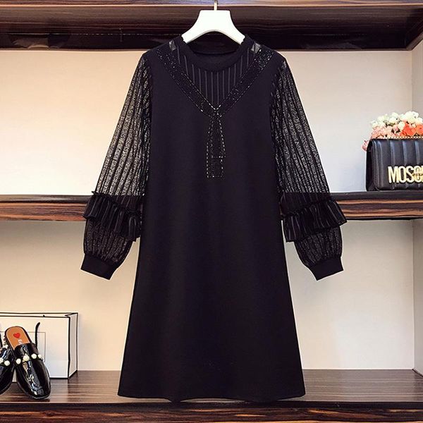 casual dresses 4xl plus size women elegant vintage mesh dress autumn winter 2021 long sleeve o neck patchwork hollow out diamond, Black;gray
casual dresses 4xl plus size women elegant vintage mesh dress autumn winter 2021 long sleeve o neck patchwork hollow out diamond, Black;gray