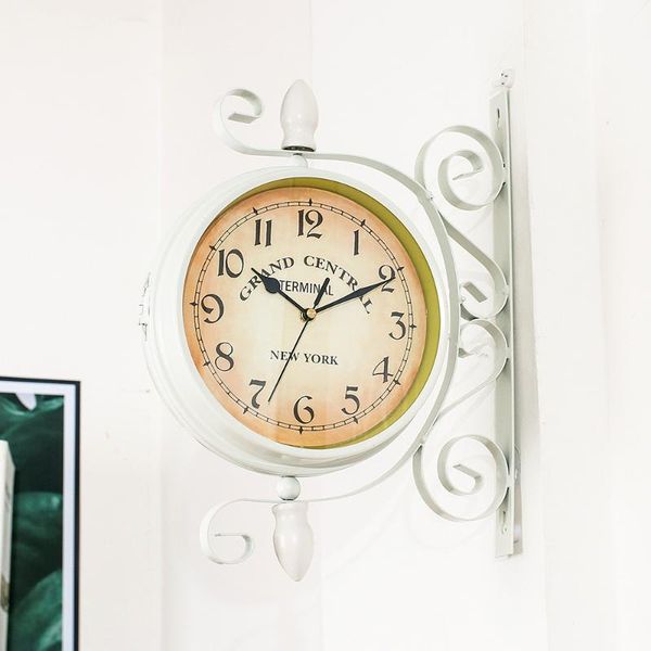 wall clocks home decoration double-side hanging clock metal iron mute living room bracket retro
wall clocks home decoration double-side hanging clock metal iron mute living room bracket retro
