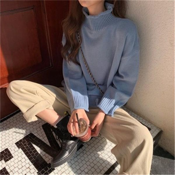 women's sweaters 2021 pullovers women knitted half turtleneck outwear womens students korean style solid mixed color simple stylish pz, White;black
women's sweaters 2021 pullovers women knitted half turtleneck outwear womens students korean style solid mixed color simple stylish pz, White;black