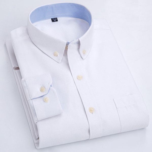 men's casual shirts spring autumn long sleeve oxford fashion solid color regular fit button-down collar social thick shirt, White;black
men's casual shirts spring autumn long sleeve oxford fashion solid color regular fit button-down collar social thick shirt, White;black