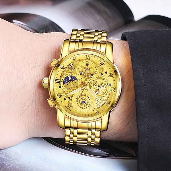 wristwatches wwoor men watch sporty stainless steel band chronograph quartz wristwatch with auto date relogio masculino, Slivery;brown
wristwatches wwoor men watch sporty stainless steel band chronograph quartz wristwatch with auto date relogio masculino, Slivery;brown