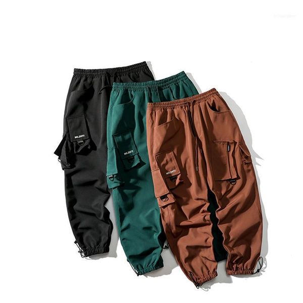 men's pants cargo men multi-pocket hiphop high street style personality loose-fitting drawstring foot casual halon pants1, Black
men's pants cargo men multi-pocket hiphop high street style personality loose-fitting drawstring foot casual halon pants1, Black