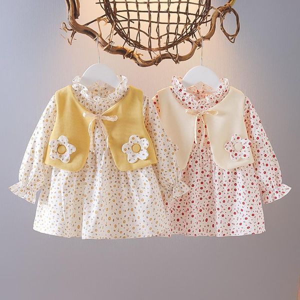 girl's dresses 0-3years baby girlwaistcoat with flor dress spring autumn long sleeve white yellow kids toddler princess ly arrived, Red;yellow
girl's dresses 0-3years baby girlwaistcoat with flor dress spring autumn long sleeve white yellow kids toddler princess ly arrived, Red;yellow