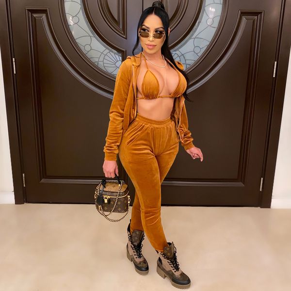 velvet 3 piece set sports bra cropped hoodie jacket and sweatpants sweat suits women velour outfits fall clothesby air, Black;white
velvet 3 piece set sports bra cropped hoodie jacket and sweatpants sweat suits women velour outfits fall clothesby air, Black;white