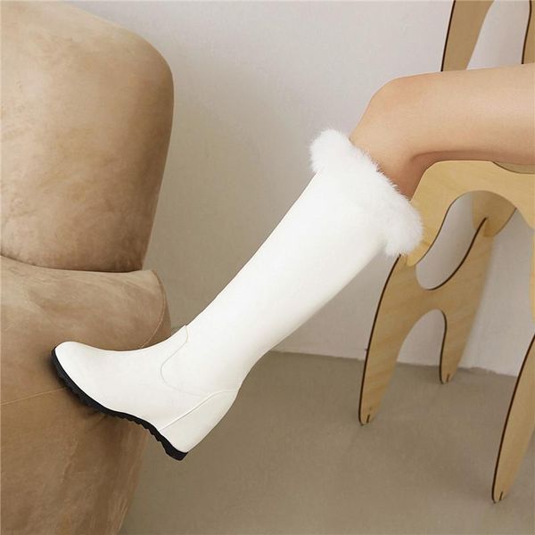 boots yqbtdl sweet fur women knee high heel round toe solid color wedges side zipper autumn's shoes white black
boots yqbtdl sweet fur women knee high heel round toe solid color wedges side zipper autumn's shoes white black