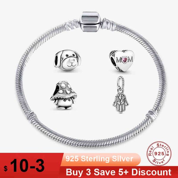 mc authentic 925 sterling silver mushroom dog heart guardian hand beads fit pandora charms bracelet for women new diy jewelry, Golden;silver
mc authentic 925 sterling silver mushroom dog heart guardian hand beads fit pandora charms bracelet for women new diy jewelry, Golden;silver