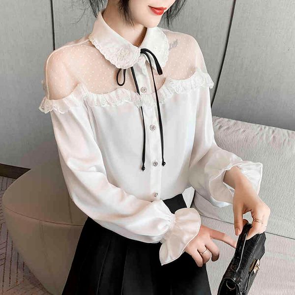 spring blouse women clothing korean style harajuku fashion friends personality vintage lace embroidery shirt women 210515, White
spring blouse women clothing korean style harajuku fashion friends personality vintage lace embroidery shirt women 210515, White