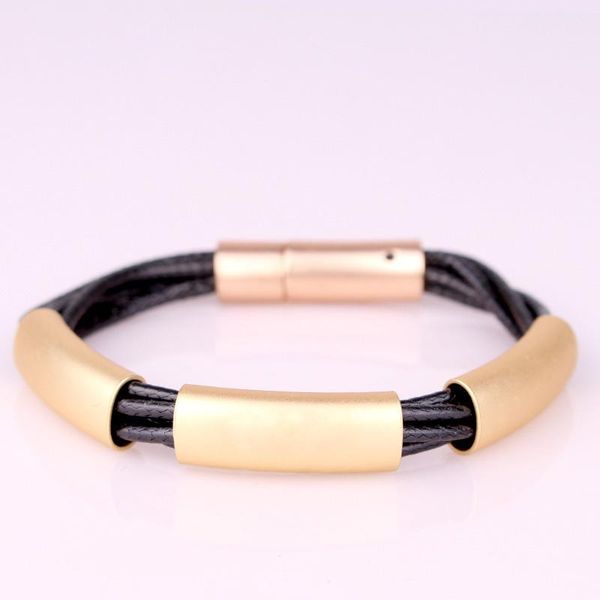 charm bracelets lemoer fashion accessories gold stainless steel tube multilayer leather magnet clasp statement jewelry for men, Golden;silver
charm bracelets lemoer fashion accessories gold stainless steel tube multilayer leather magnet clasp statement jewelry for men, Golden;silver