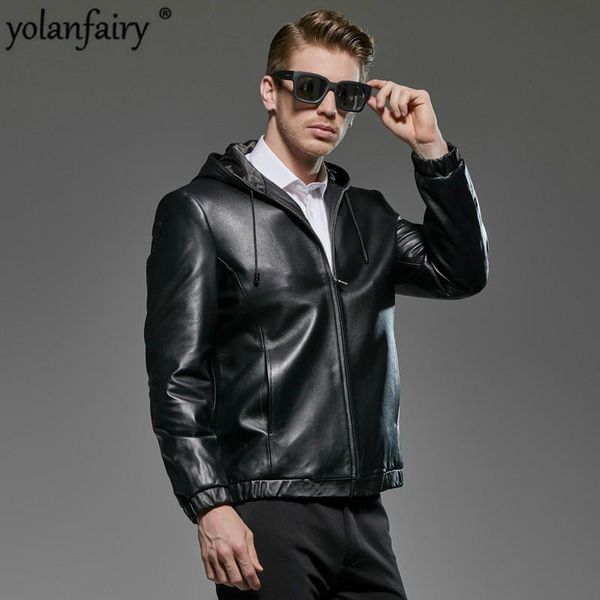 men's leather & faux spring autumn plus size genuine jacket men clothes 2021 sheepskin coat hooded casual mens jackets 181715 kj2289, Black
men's leather & faux spring autumn plus size genuine jacket men clothes 2021 sheepskin coat hooded casual mens jackets 181715 kj2289, Black