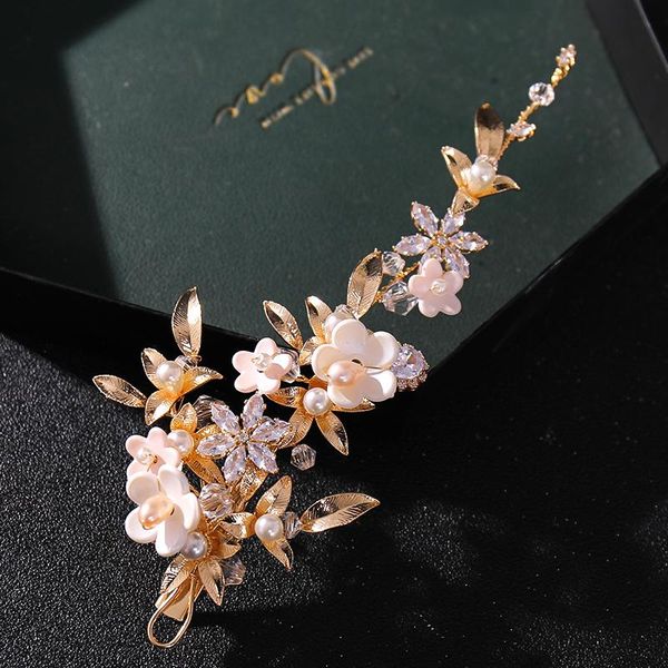 hair clips & barrettes gold zircon flower leaf tiara pearls handmade wedding accessories long headpiece women bridal jewelry, Golden;silver
hair clips & barrettes gold zircon flower leaf tiara pearls handmade wedding accessories long headpiece women bridal jewelry, Golden;silver