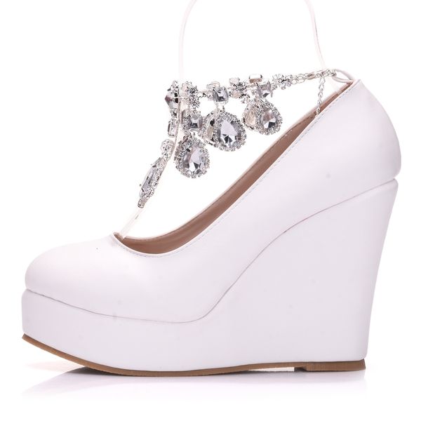 sandals ankle strap high wees pumps large size bridal women crystal rhinestone platform shoes mary jane, Black
sandals ankle strap high wees pumps large size bridal women crystal rhinestone platform shoes mary jane, Black